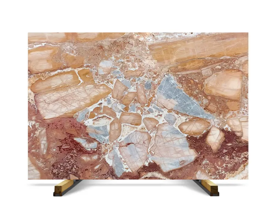 Turkish Earth Blue Marble - Breccia Slabs USA