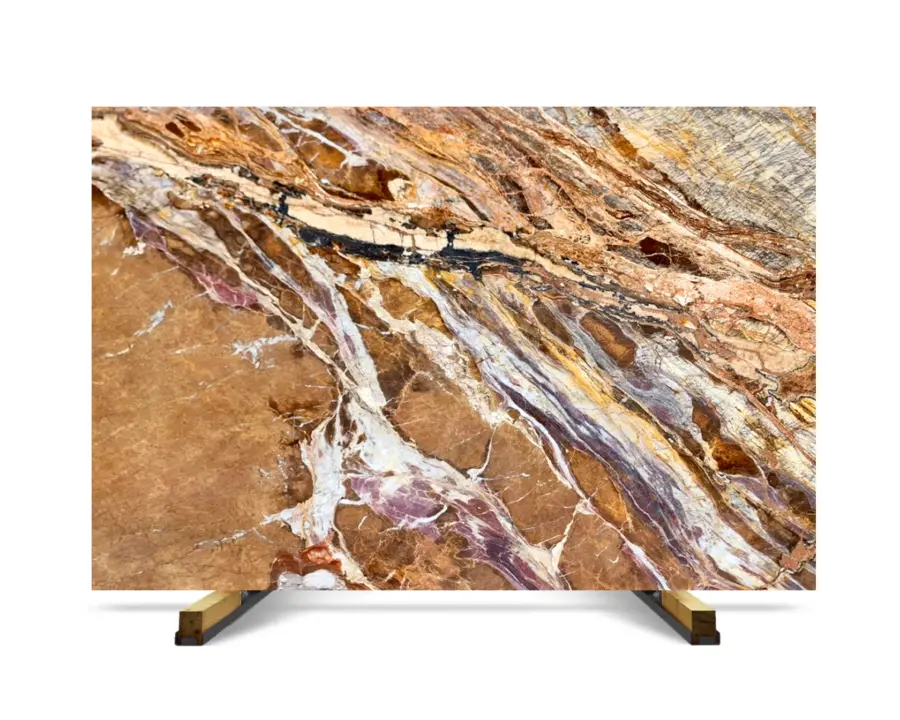 Fusion Berry Marble - Luxury Flow Pattern Slabs USA