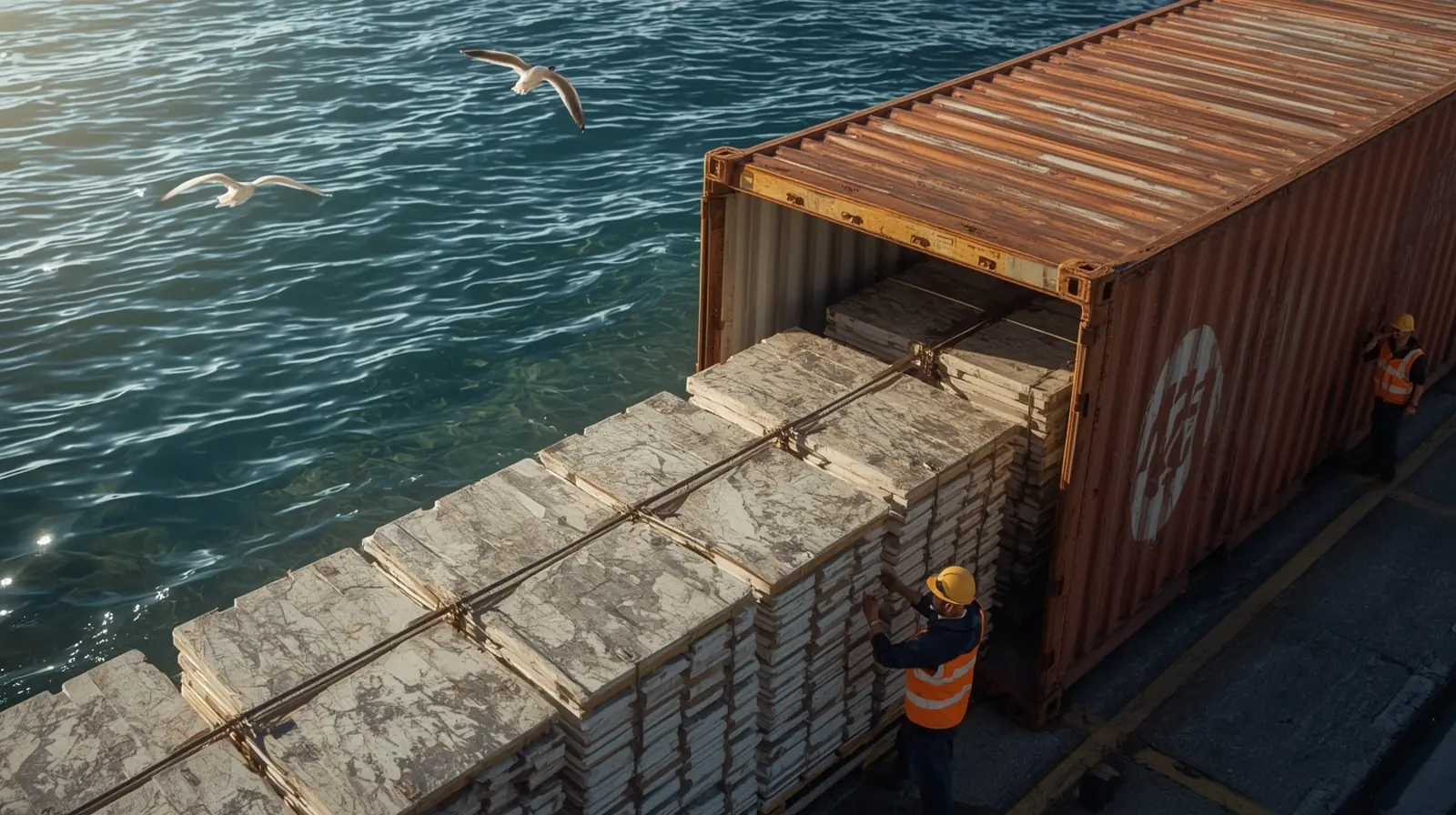 Shipping Turkish Travertine